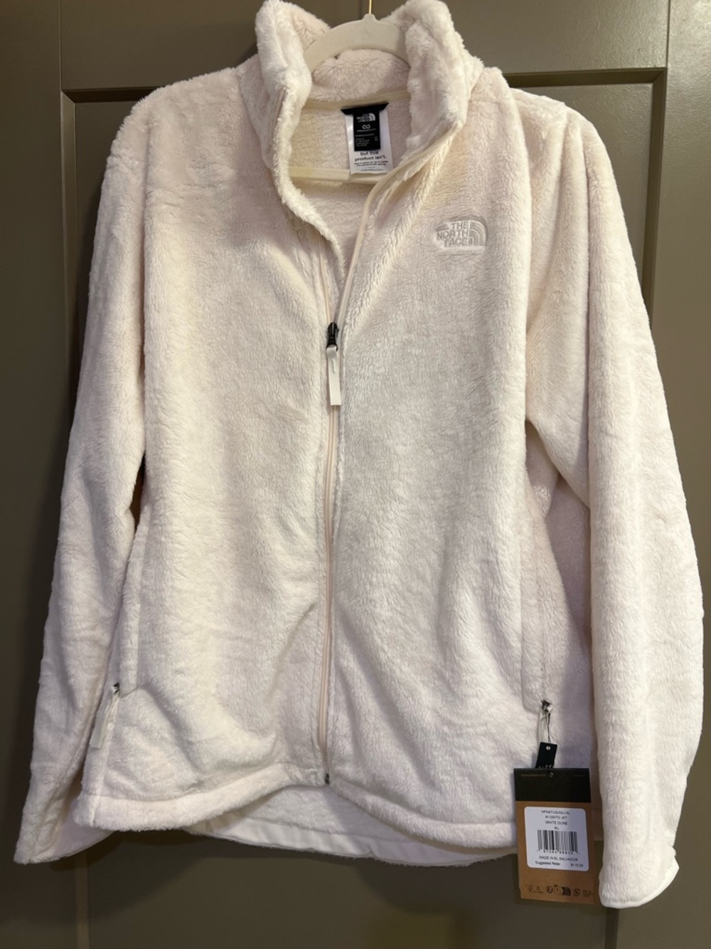 The North Face Women's Plush Full-Zip Jacket in Ivory XL. Super soft. NWT